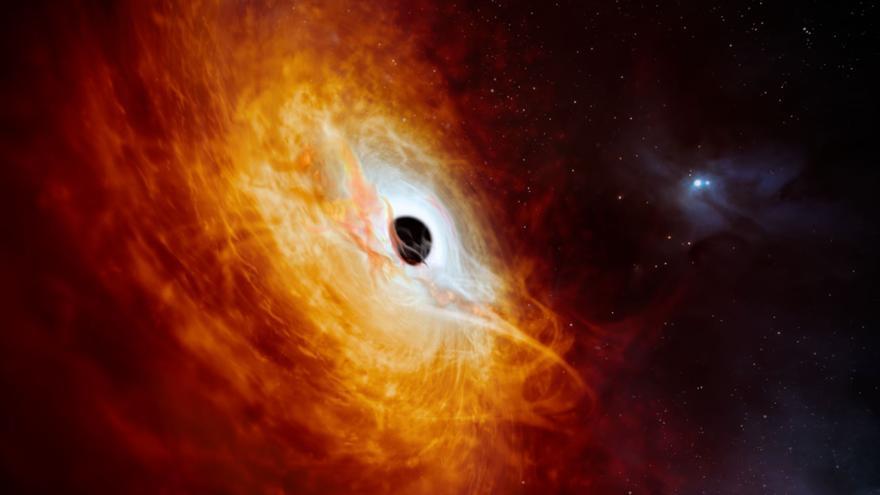 Descubren el objeto más luminoso del universo: un cuásar que está en un agujero negro que &#039;come&#039; un Sol por día