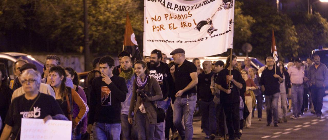 Protesta contra la precariedad laboral en València