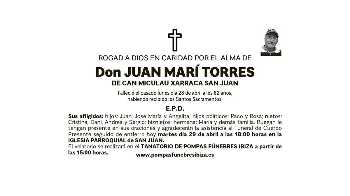 Esquela Juan Marí Torres