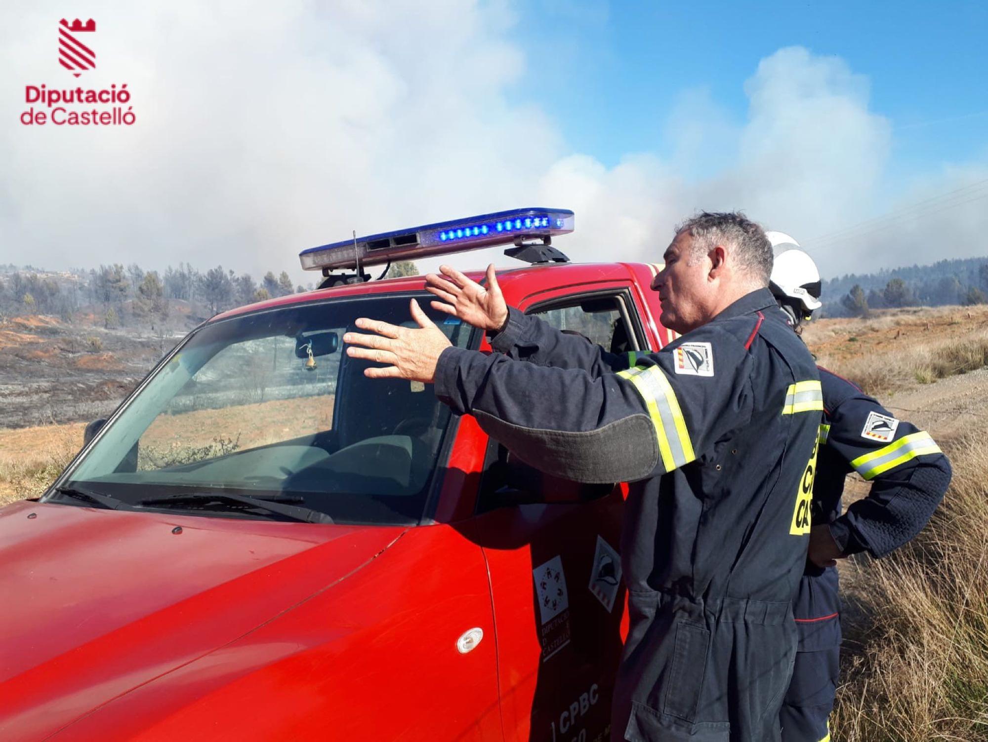 Las imágenes del incendio forestal en Villanueva de Viver