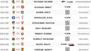 Los partidos de la 33ª jornada de LaLiga