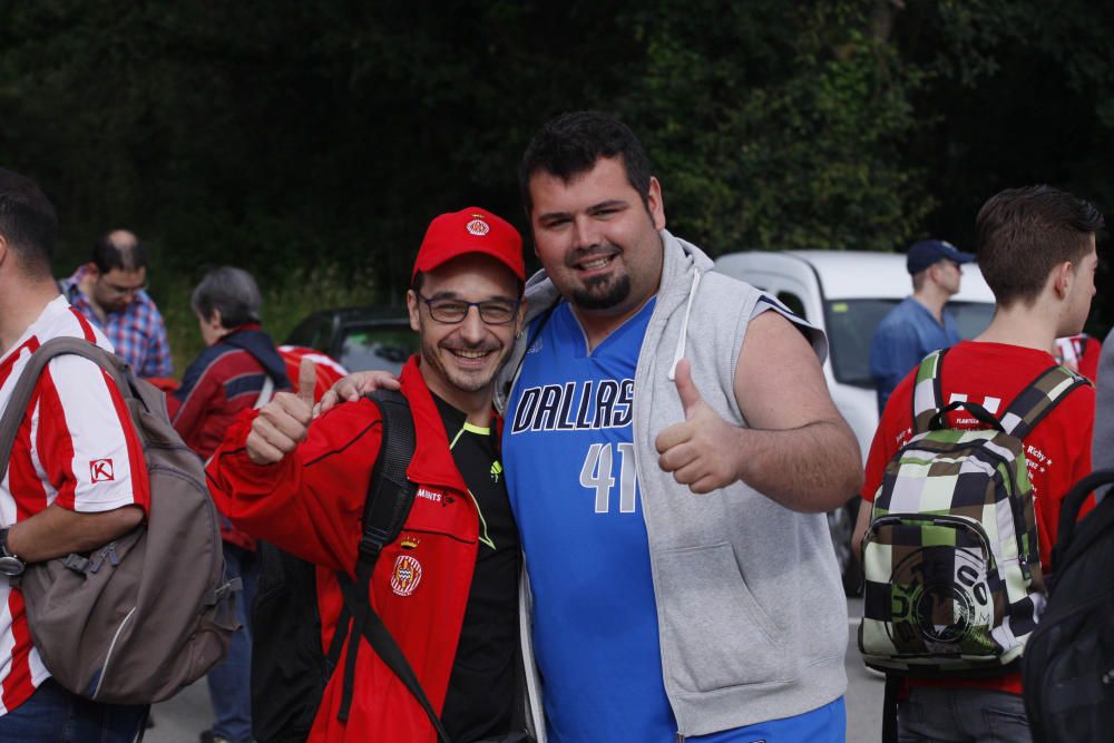 Sortida dels aficionats del Girona cap a Pamplona