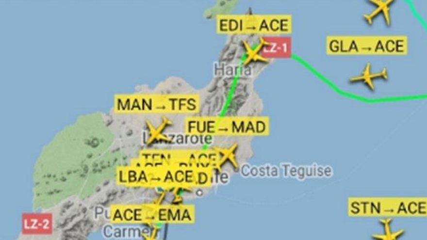 La baja visibilidad obliga a desviar nueve vuelos que iban a aterrizar en Lanzarote