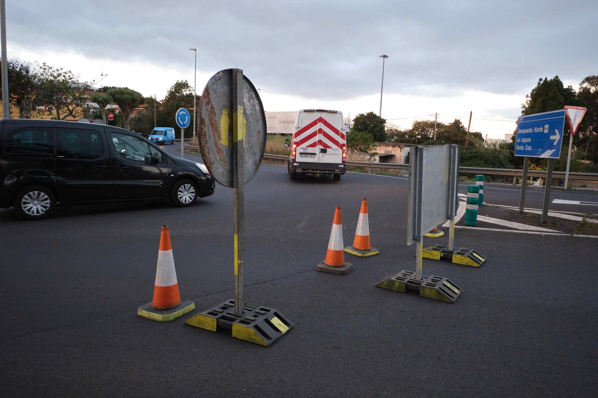 Colas en Tenerife el primer día de cortes en la autopista
