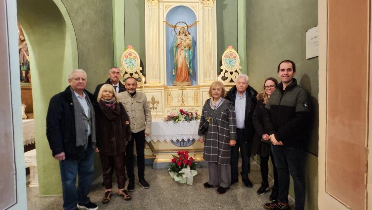 Altar de la Mare de Déu del Roser acabat de restaurar