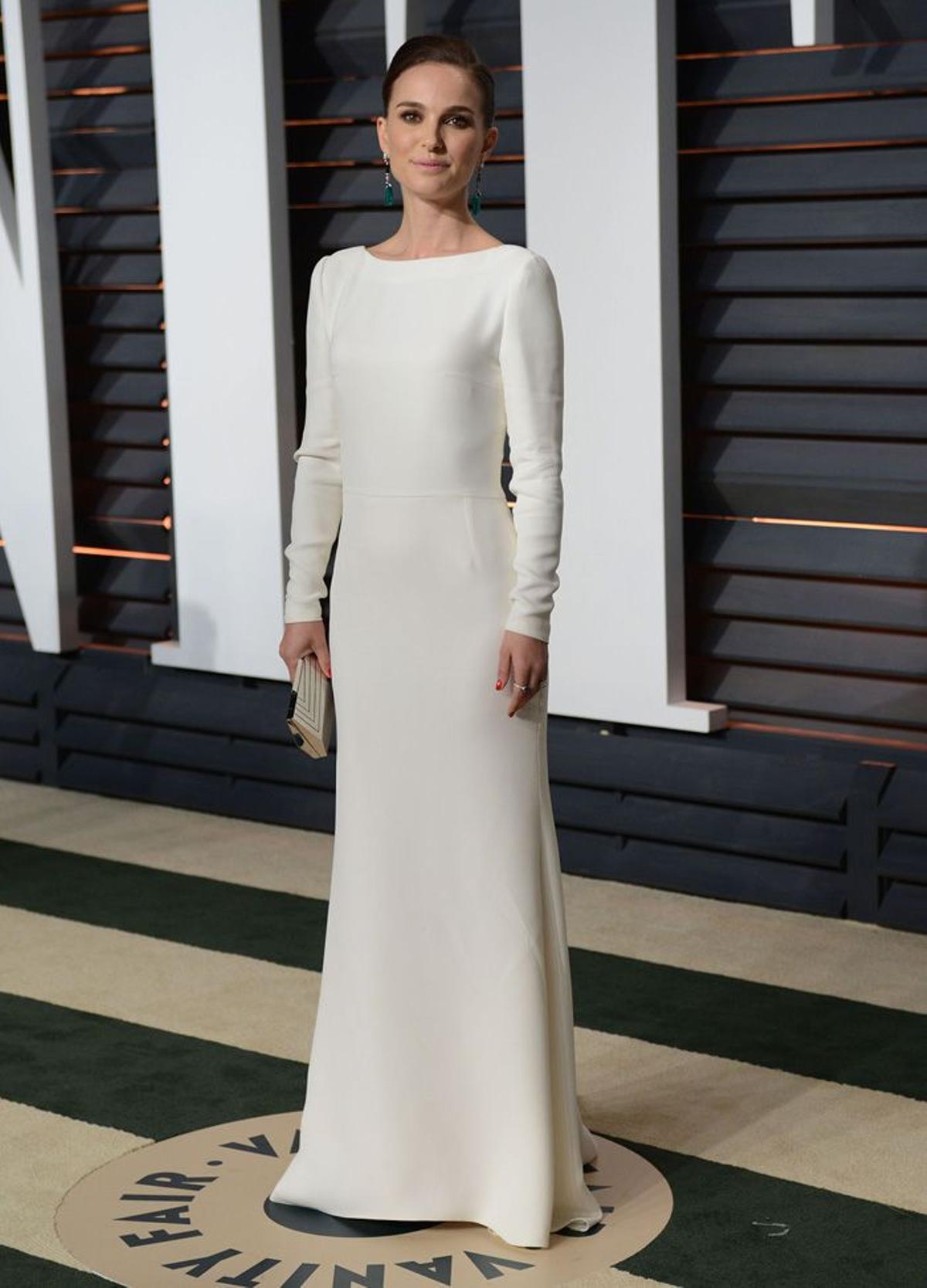 Fiestas Post Oscar 2015, Natalie Portman impresionante con un perfecto vestido blanco