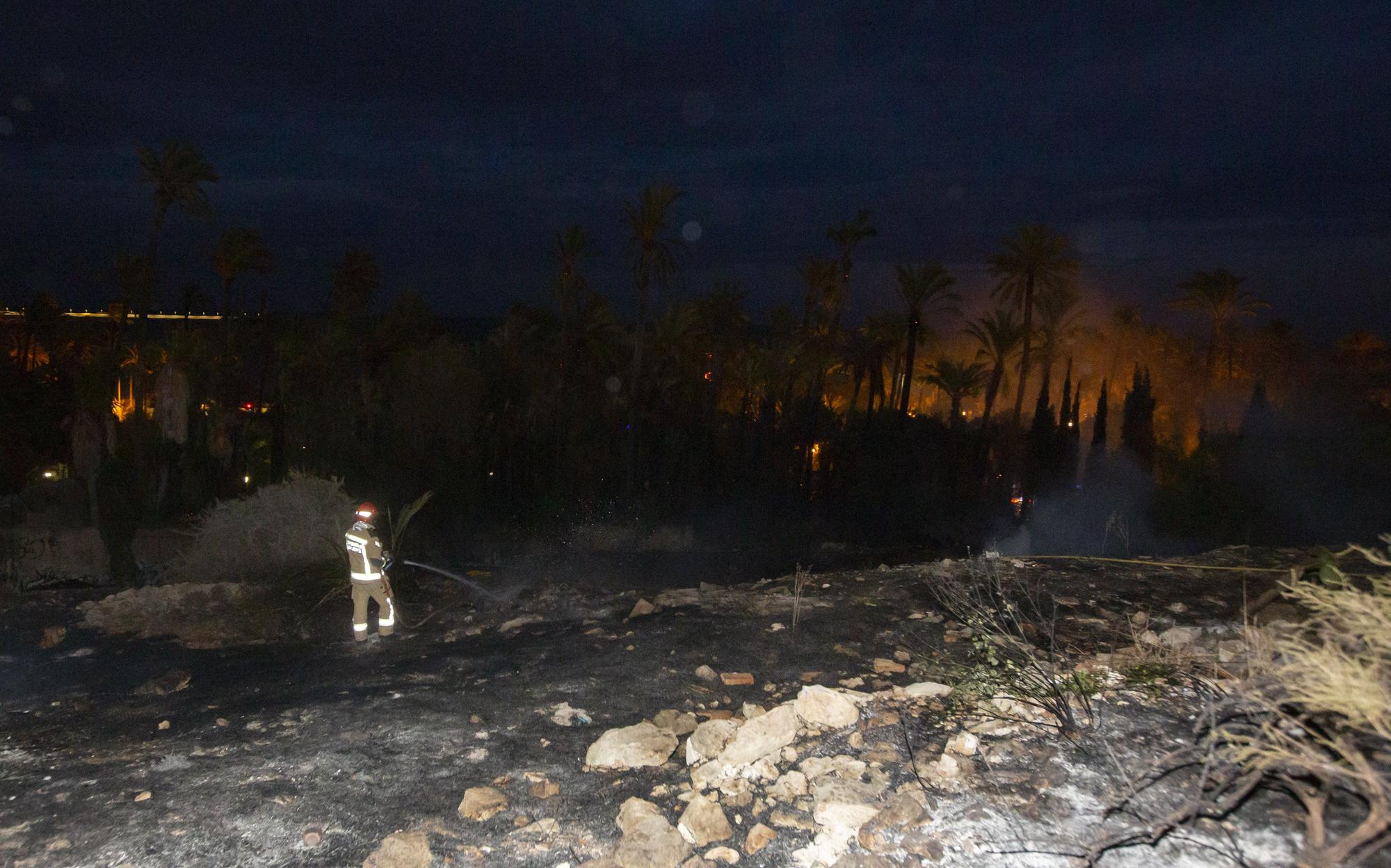 Así ha sido el fuego junto a El Palmeral de Alicante