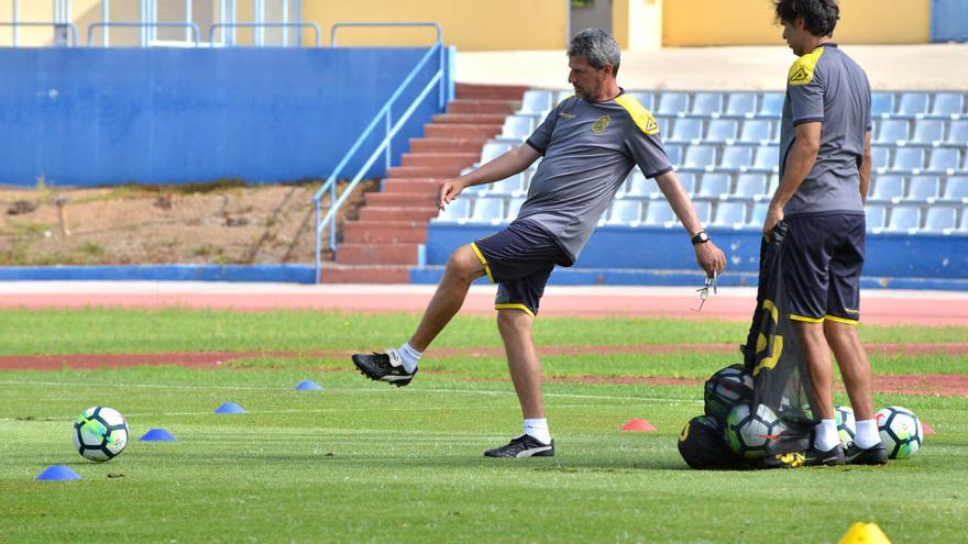 Manolo Márquez, durante el entrenamiento.