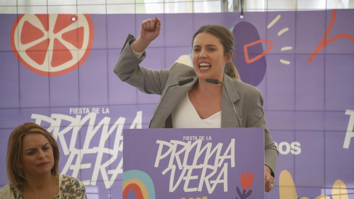 Irene Montero, en la Fiesta de la Primavera en Zaragoza.