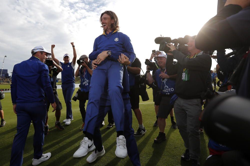 El equipo europeo celebra su victoria en la Ryder Cup