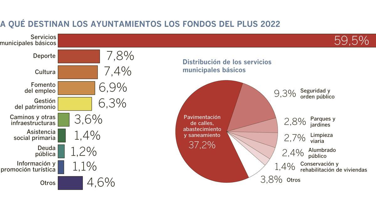 Distribución de las ayudas del Plan PLUS 2022 por ámbitos de actuación.