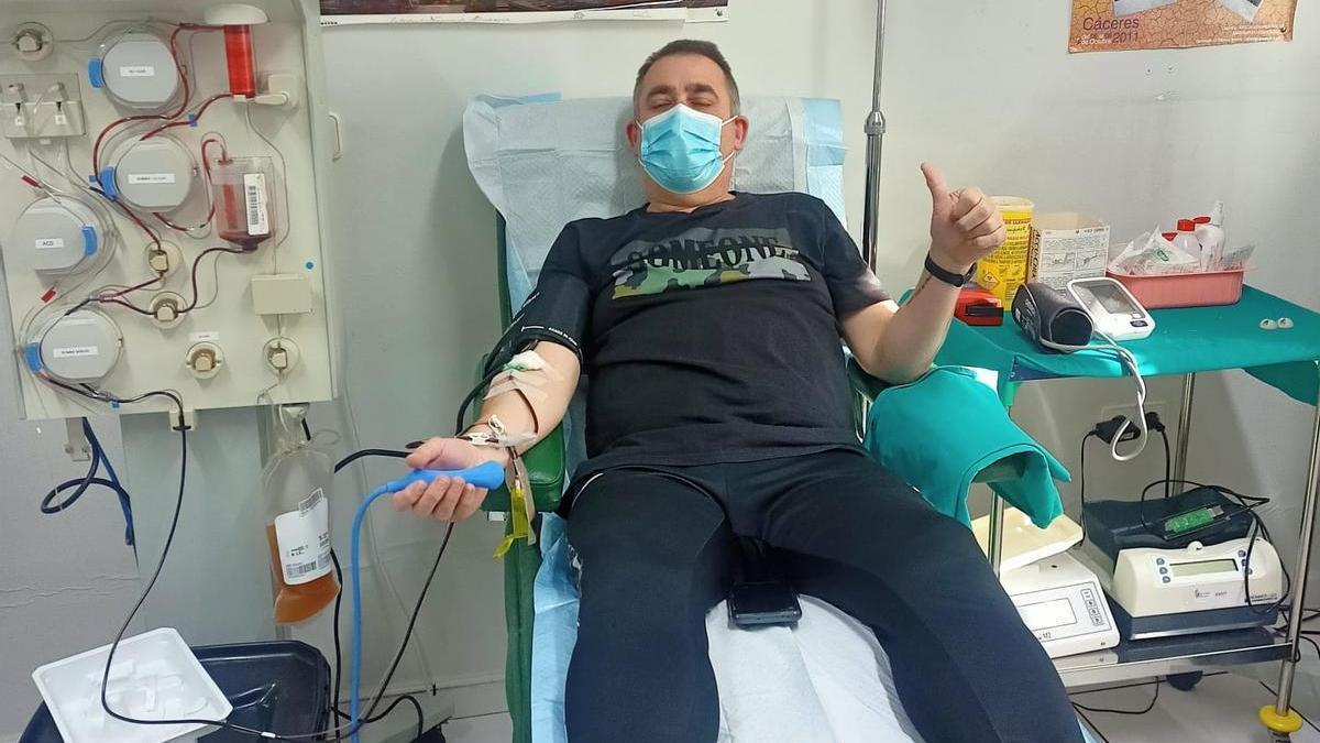 Donación de plasma en el hospital de Plasencia.