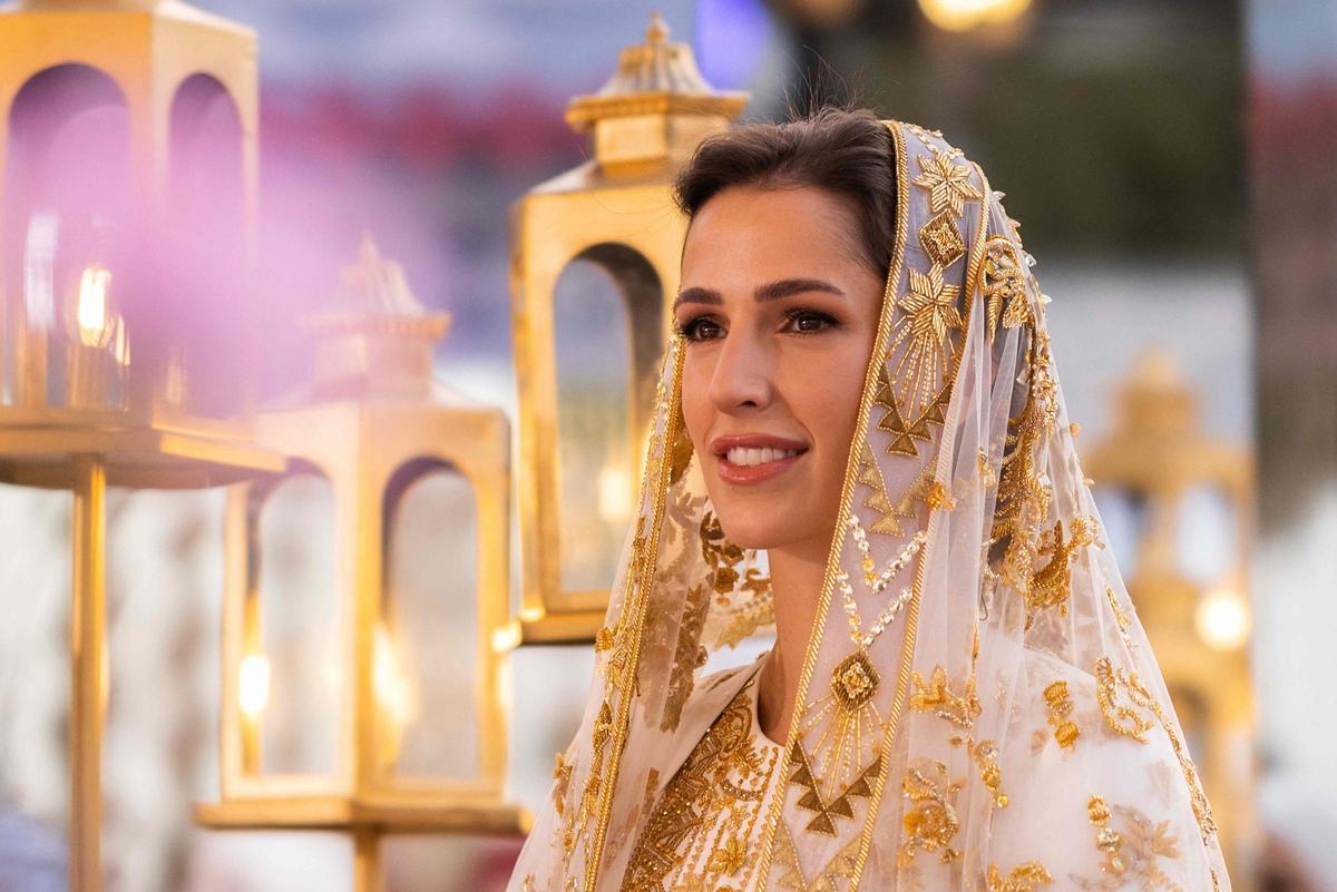 Rajwa al Saif, durante la ceremonia prenupcial