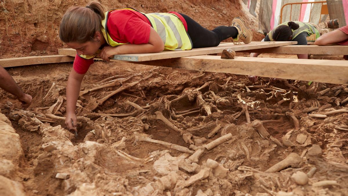 APARECEN 358 ESQUELETOS DE LA GUERRA DELS SEGADORS EN LAS OBRAS DE LA SAGRERA