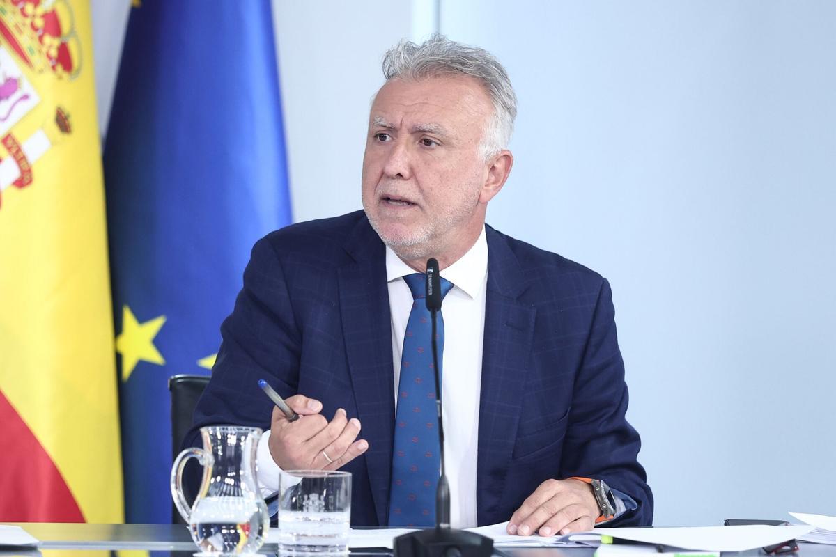 El ministro de Política Territorial y mando único para la crisis de Ceuta, Ángel Víctor Torres, durante la rueda de prensa posterior al Consejo de Ministros de este martes.
