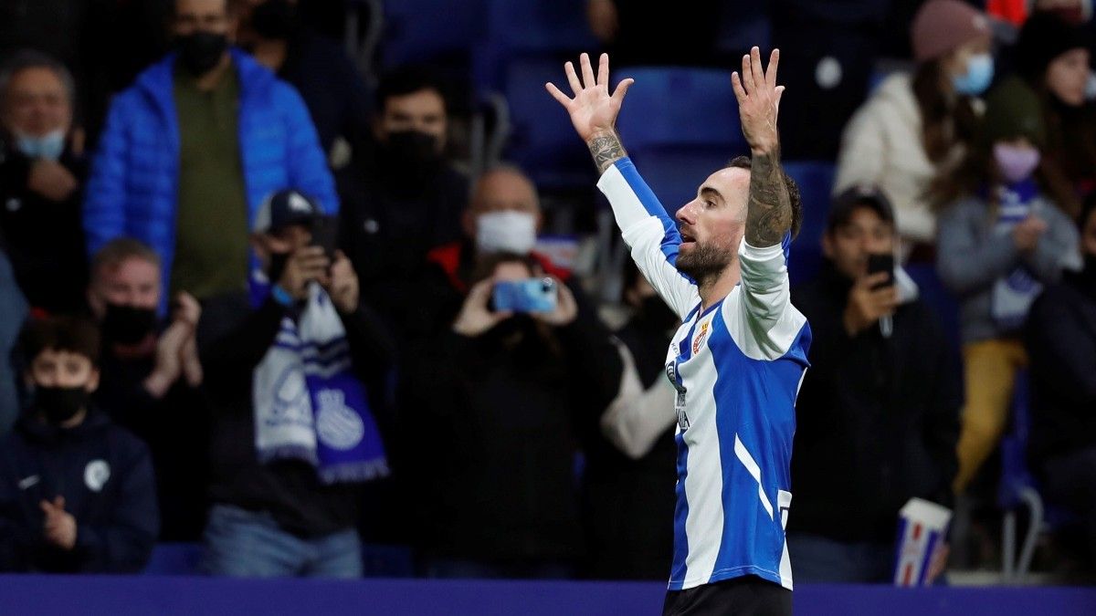 Sergi Darder celebrando su gol en el derbi