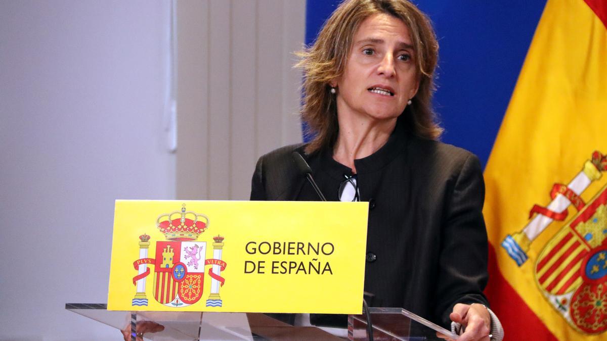 La vicepresidenta tercera del govern espanyol i ministra de Transició Ecològica, Teresa Ribera, durant una roda de premsa per anunciar el límit al preu del gas.
