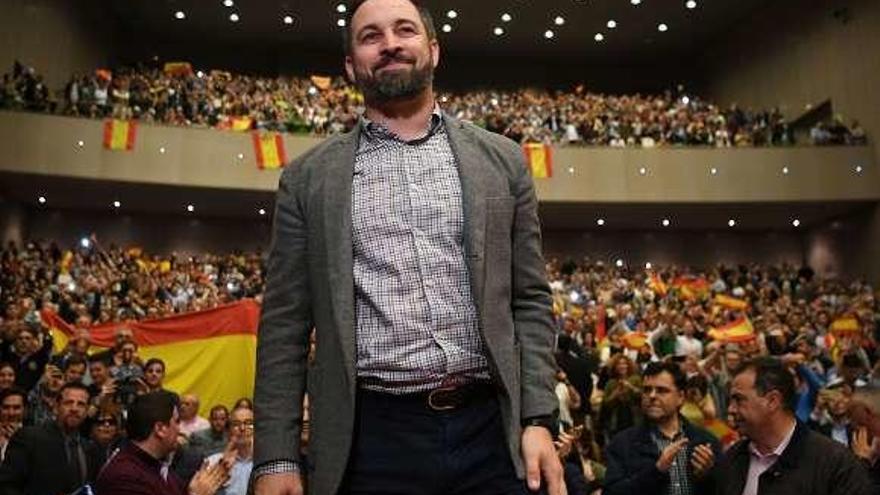 Santiago Abascal, ayer, en A Coruña. // C.Pardellas