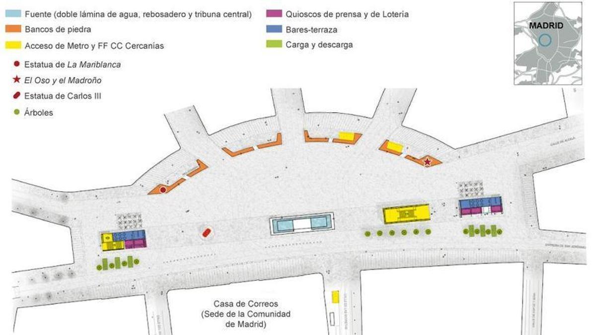 Plano de la reforma de la Puerta del Sol.