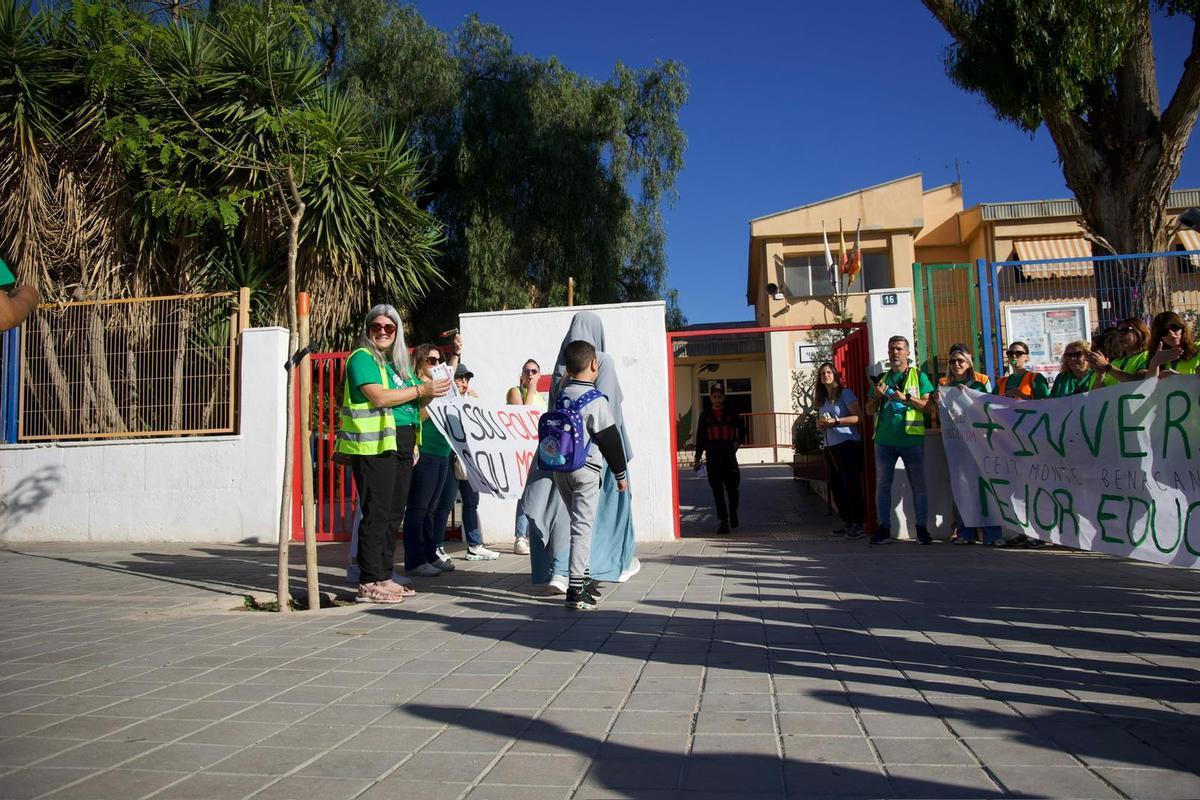 Las aulas del CEIP Monte Benacantil de Alicante durante la primera jornada de huelga