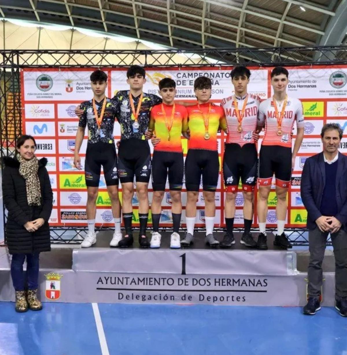 Vicent Andrés, campeón de España de ciclismo en pista.