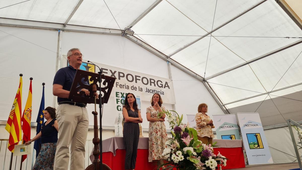 El consejero de Agricultura, Ganadería y Medio Ambiente, Joaquín Olona, este domingo durante su participación en Expoforga.