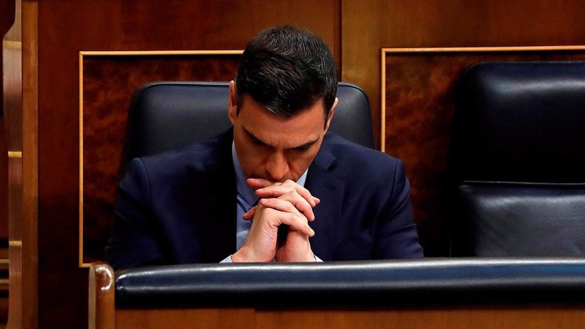 El presidente del Gobierno, Pedro Sánchez, en el Congreso el pasado 6 de mayo