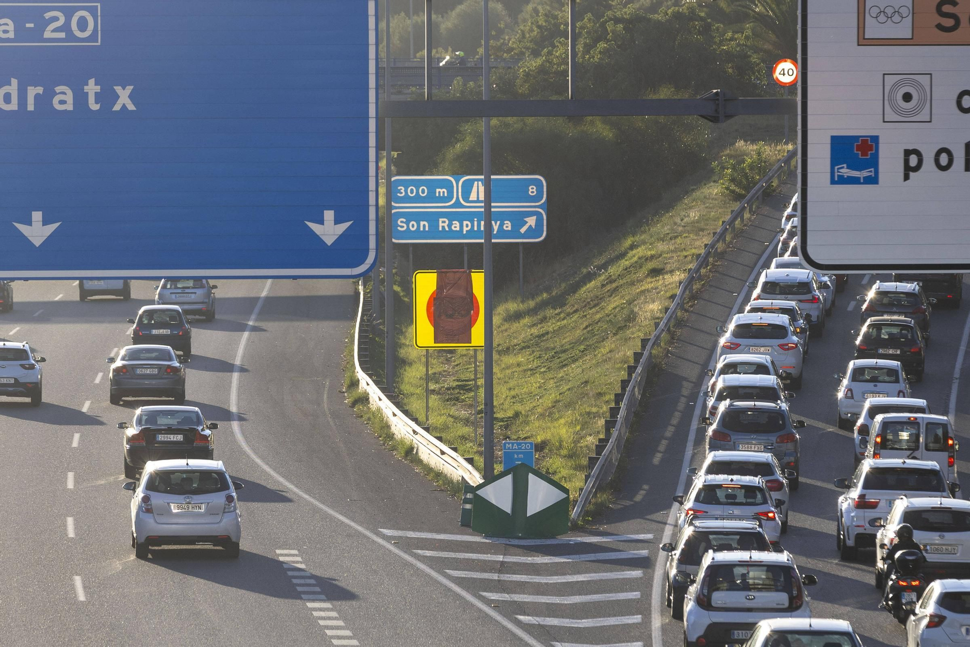 Vía de Cintura de Palma: Las fotos de las nuevas señalas con la limitación de velocidad a 100 kilómetros por hora