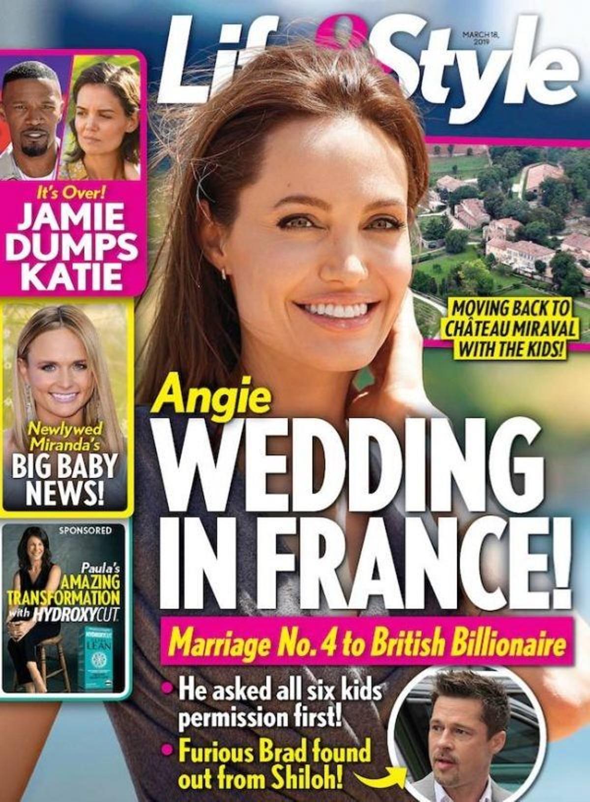 Portada Life&Style: la no-boda de Angelina Jolie