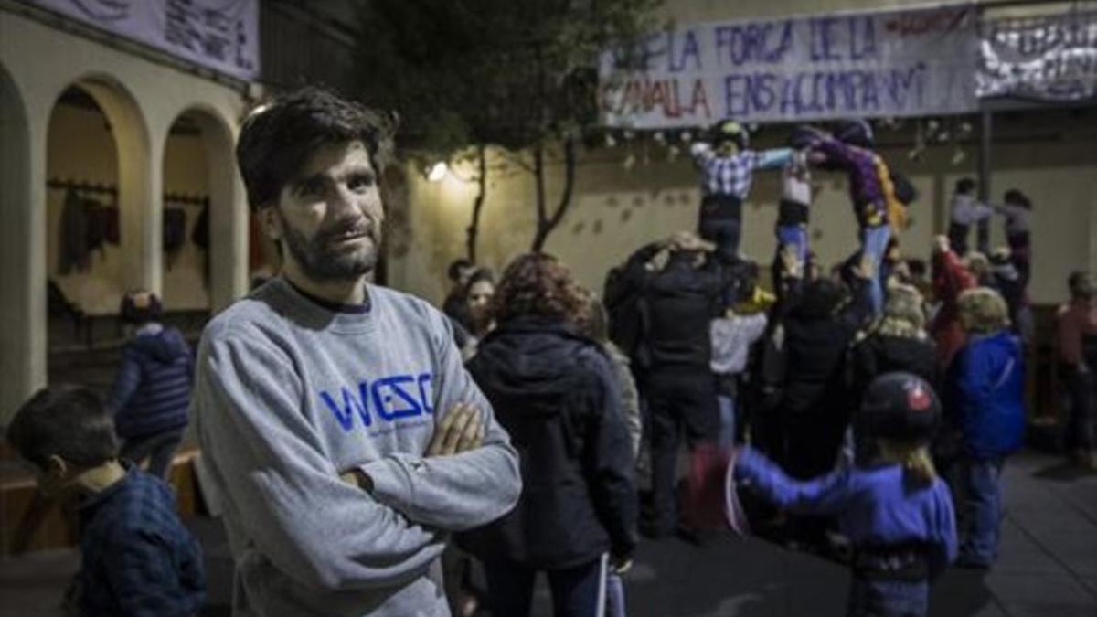 Comas, durante el ensayo del jueves en el local de los Minyons.