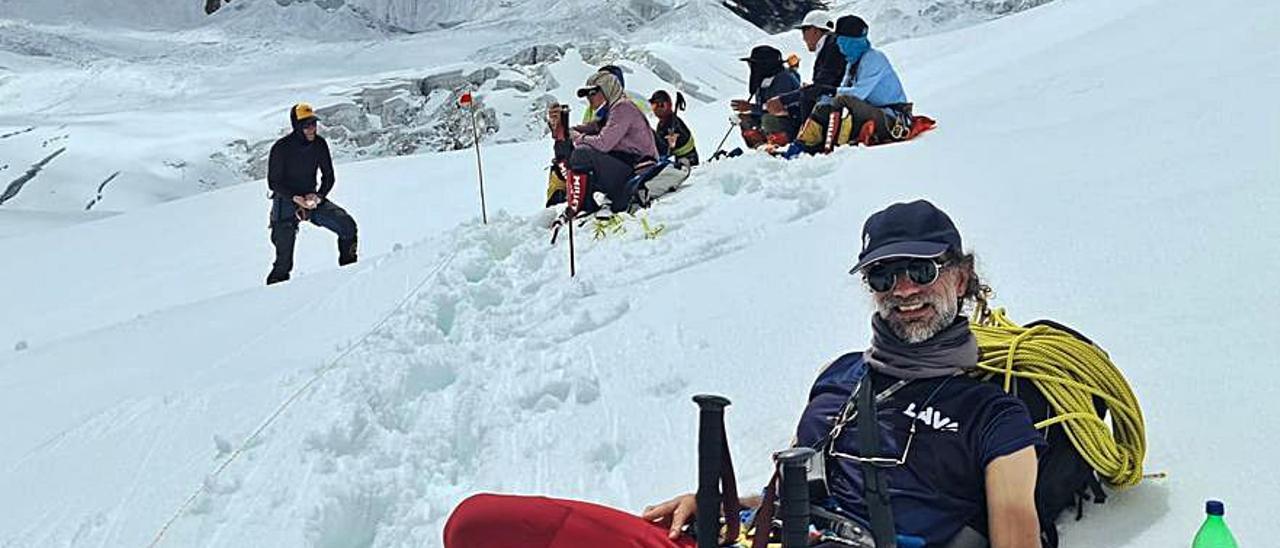 El montañero Anto a 5.350 metros de altitud en el Manaslu, en Nepal. | | E.D.