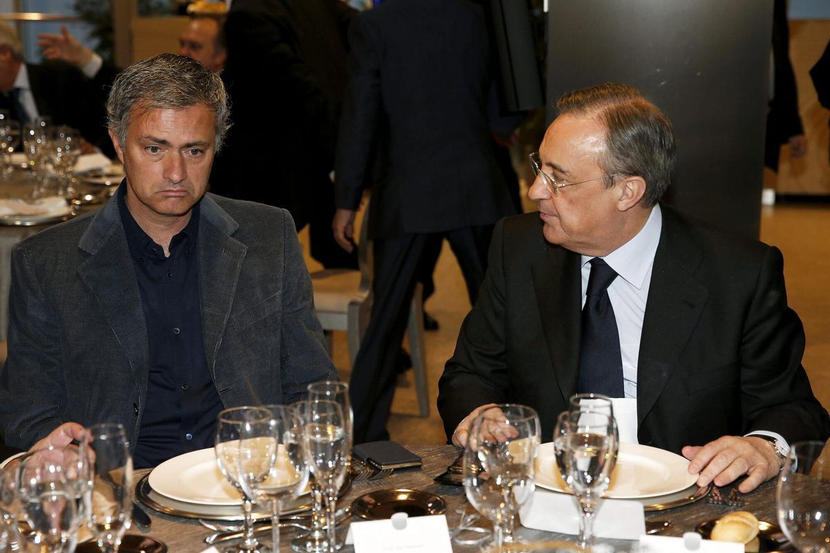 José Mourinho y Florentino Pérez en 2012, durante la etapa del porugués como entrenador del Real Madrid