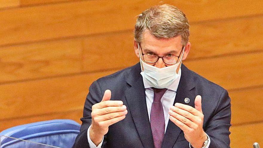 El presidente de la Xunta, Alberto Núñez Feijóo, ayer en el Parlamento de Galicia.