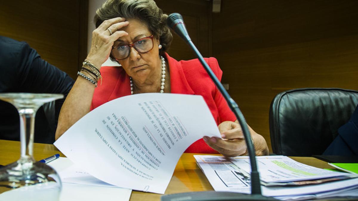 Rita Barberá, en comisión parlamentaria, el pasado 16 de julio en Valencia.