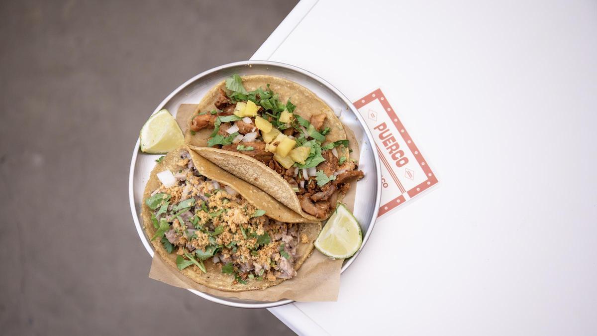 Uno de los tacos de Puerco (Madrid).