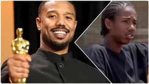 Michael B Jordan con su Oscar al mejor actor por Los Pecadores, y con 15 años, en la mítica serie The Wire.