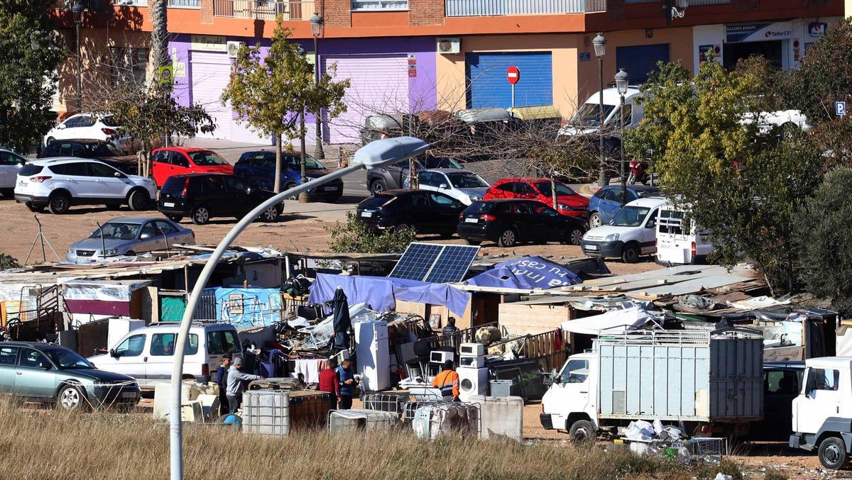 Asientamiento chabolista en el barrio de Sant Marcel.li de València.