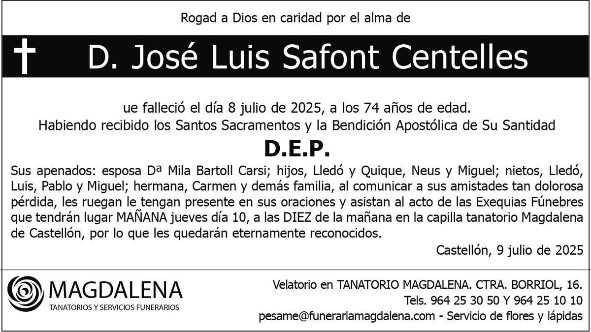 D. José Luis Safont Centelles