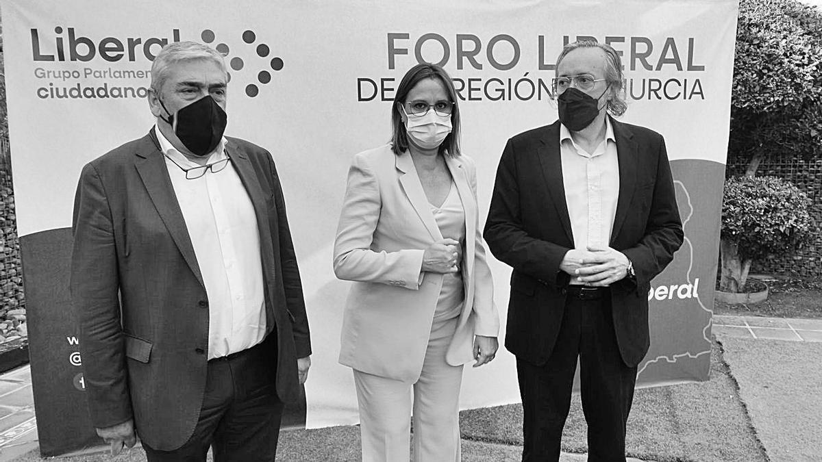 Francisco Álvarez, Isabel Franco y Juan Carlos Girauta en el I Foro Liberal celebrado ayer