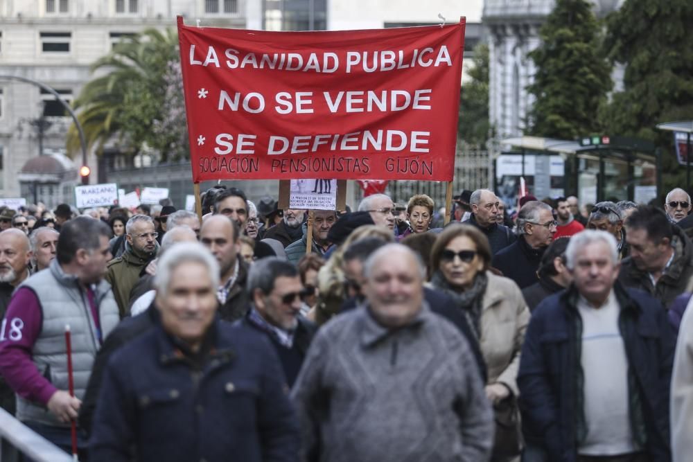 Protestas de los pensionistas en Oviedo.