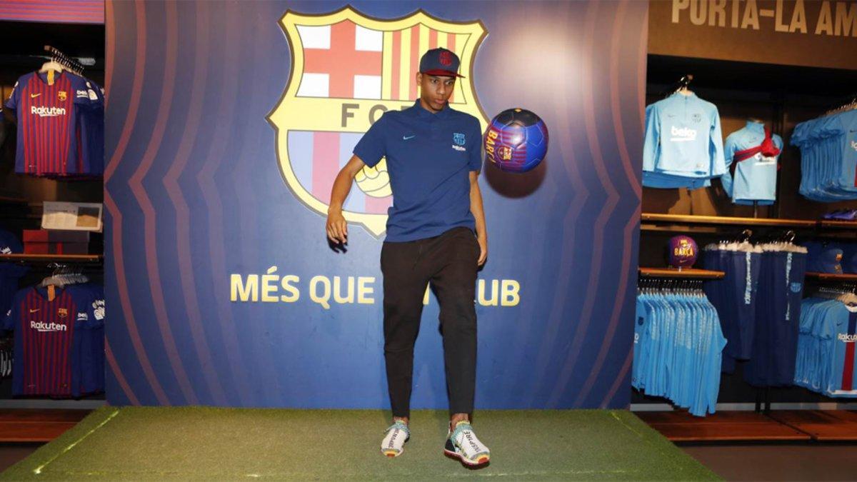 Jean-Clair Todibo en su primera jornada como blaugrana, el pasado jueves