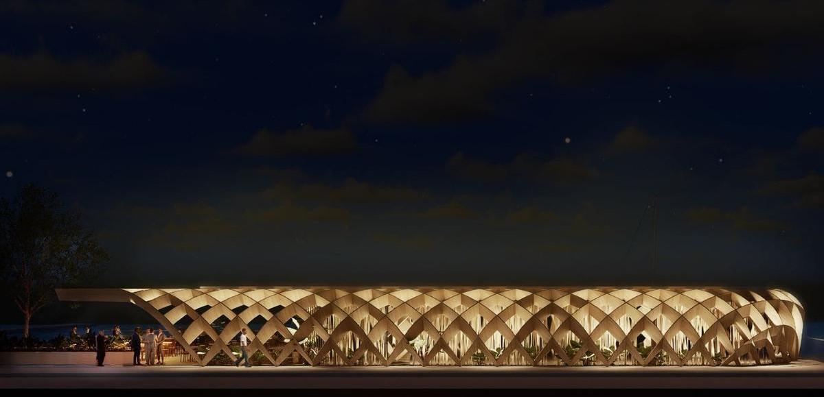 So soll die Bar Pesquero am Hafen von Palma nach dem Umbau leuchten.