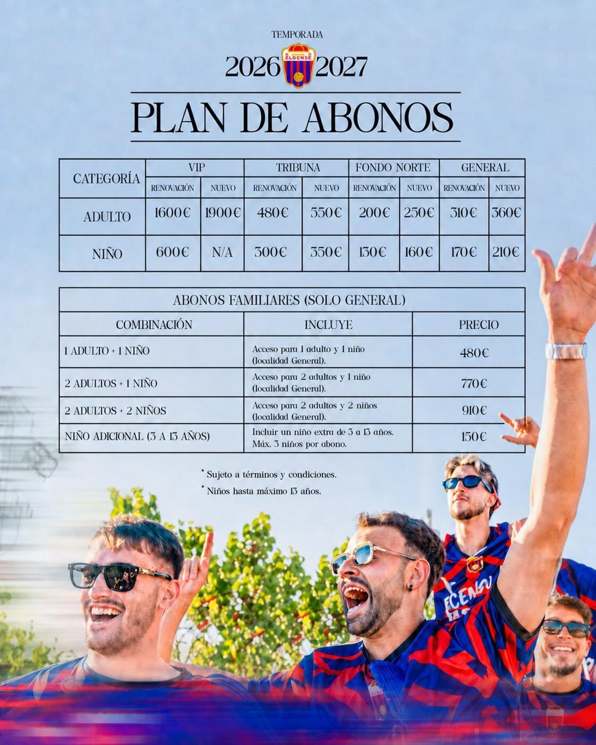 Precios de los abonos del Eldense para la 2026-2027.