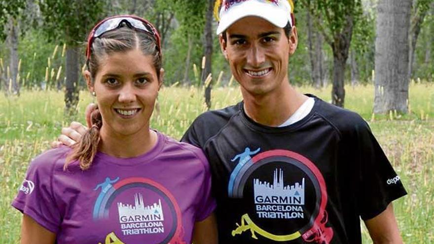 La triatleta catalana Carolina Routier y el mallorquín Mario Mola.
