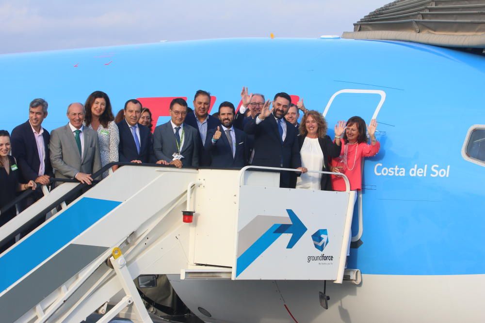 Bautizo de un avión de TUI en el Aeropuerto de Málaga.