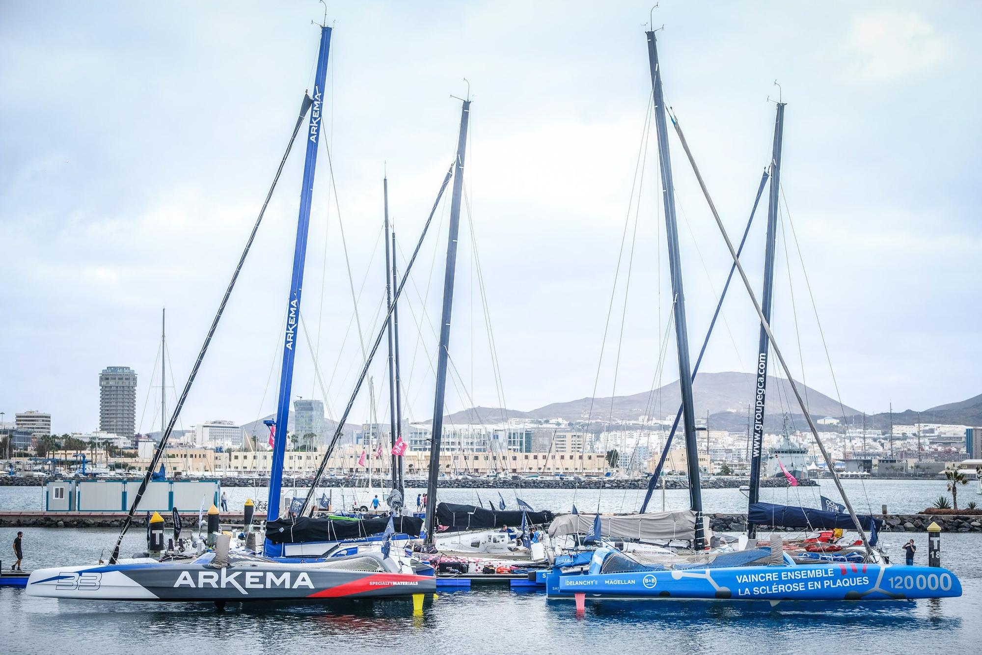 Trimaranes en el muelle deportivo