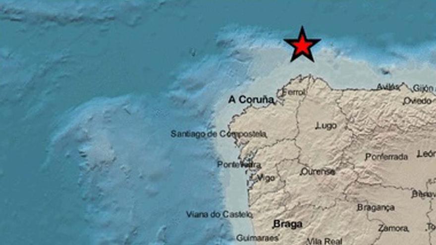 El IGN localiza a 50-60 kilómetros de Cariño (A Coruña) el epicentro del terremoto que hoy ha hecho temblar A Coruña.