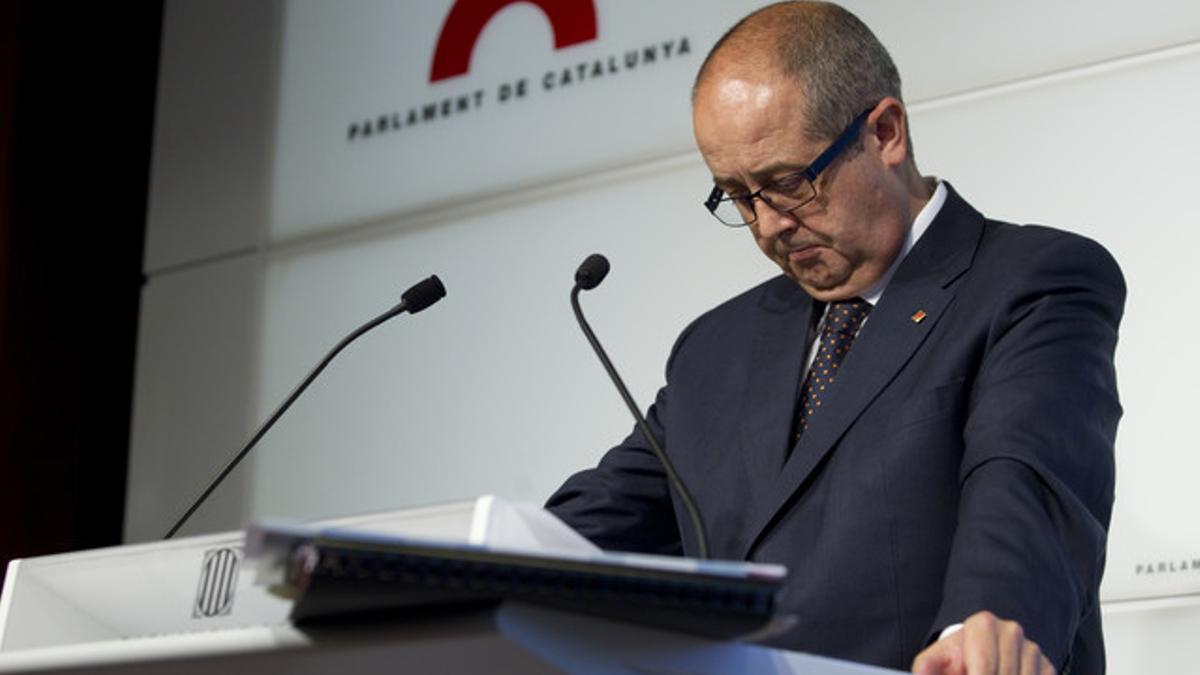 Felip Puig, durante una rueda de prensa en el Parlament, el pasado diciembre.