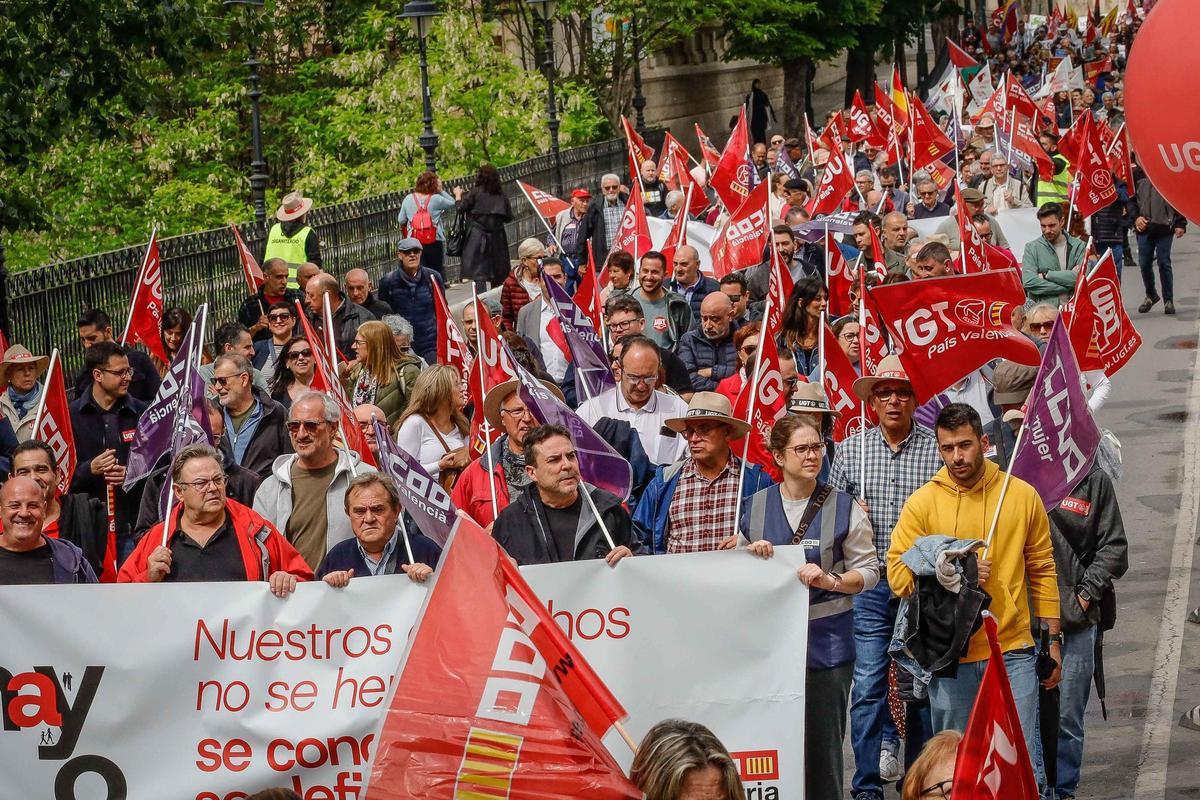 Las imágenes de la manifestación del 1 de Mayo en Alcoy Las imágenes de la manifestación del 1 de Mayo en Alcoy