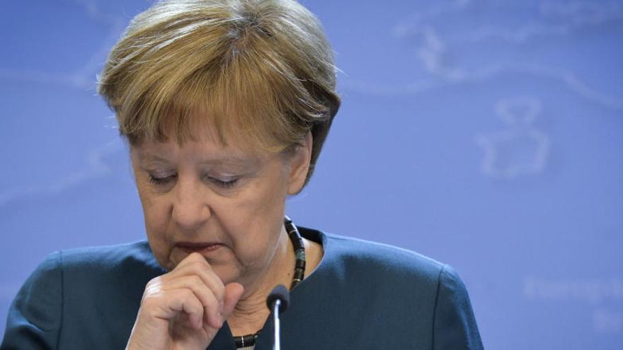 Merkel, durante su rueda de prensa.